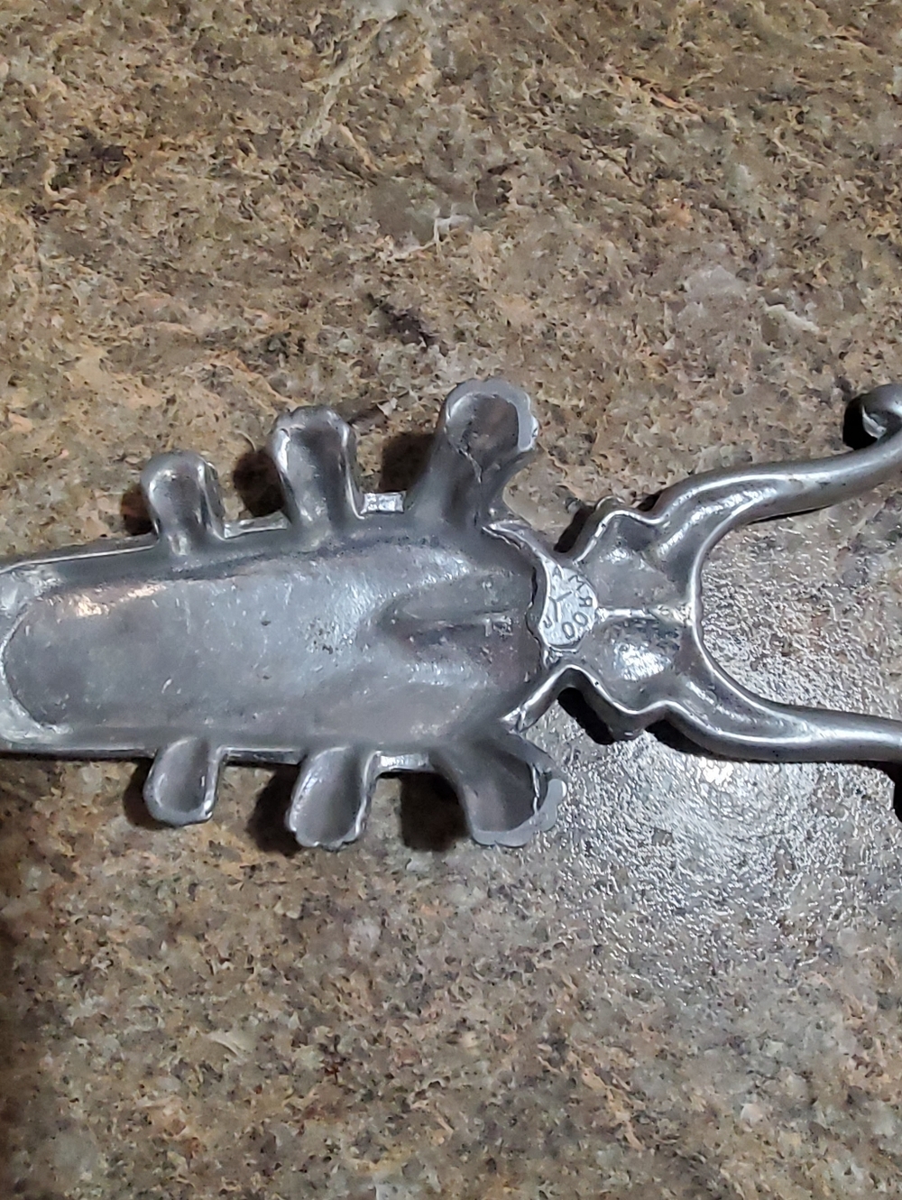 VINTAGE BEETLE CAST METAL ALUMINUM BOOT JACK. COLLECTIBLE. REMOVE BOOTS - Picture 5 of 8
